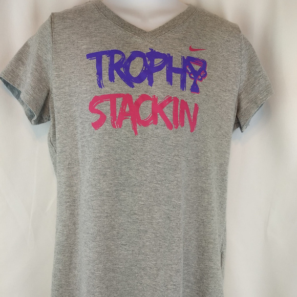 Nike Other - Girl's Nike trophy stackin t-shirt size L - gray